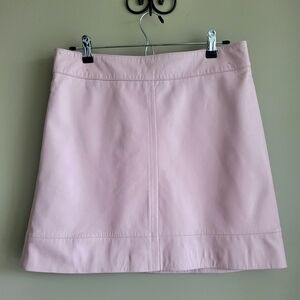 Banana Republic Lambskin Leather Skirt Pink A-Line